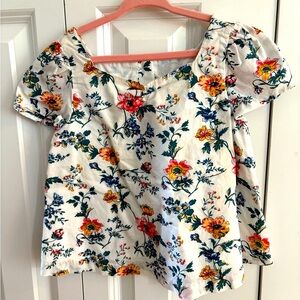 Janie and Jack Floral Print Girls Top 5T